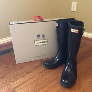 Original Kids Gloss Black Hunter Rain Boots
